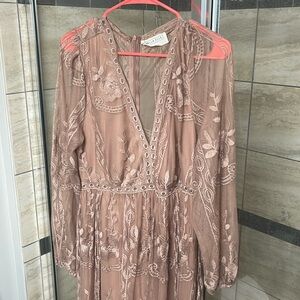 Bella Bella boutique long lacy dress mauve color